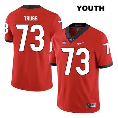 Youth Georgia Bulldogs NCAA #73 Xavier Truss Nike Stitched Red Legend Authentic College Football Jersey EKO3054WR